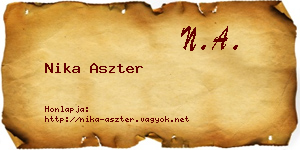 Nika Aszter névjegykártya